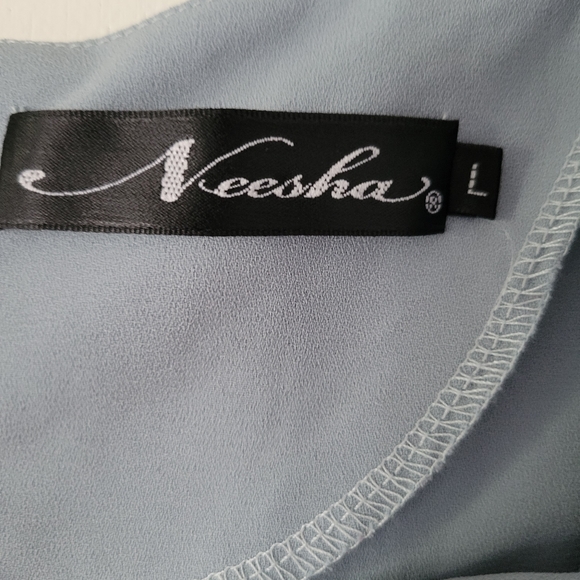 NEESHA Blue Scalloped Dress, Large - Picture 4 of 5